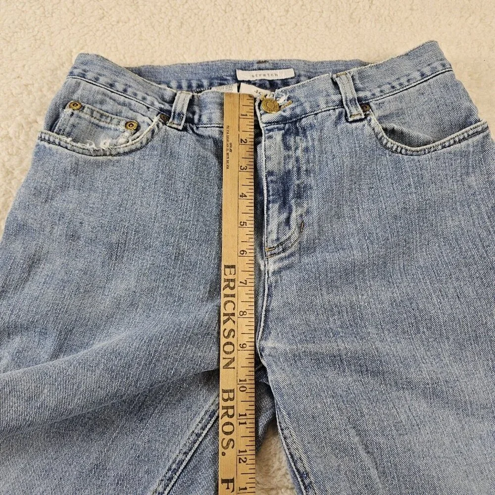 Jones Sport‎ Jeans Women's Size 6 Blue Denim Light Wash Wide Flare Leg Mom Stone